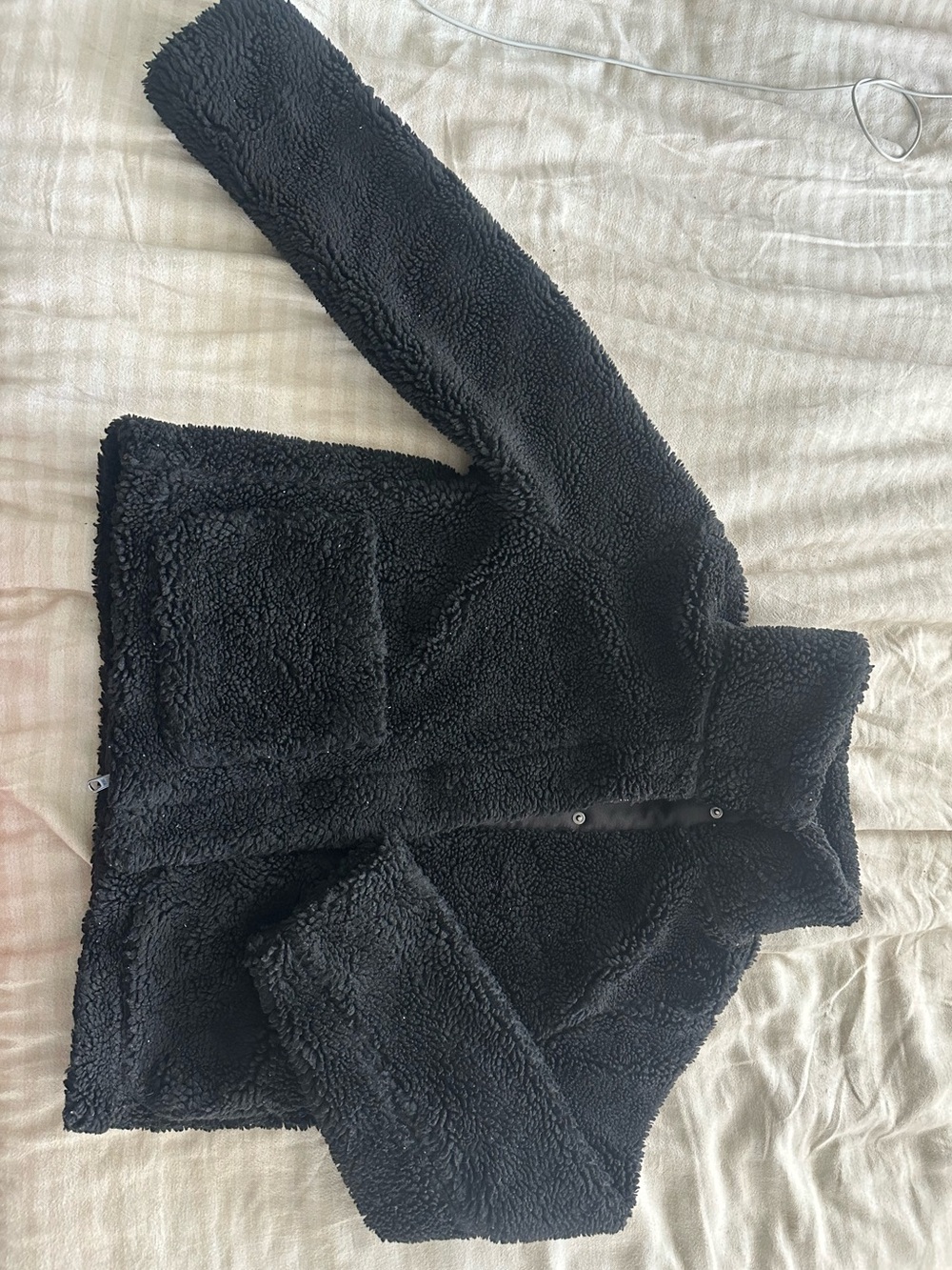 Old Navy Black Kids Sherpa Puffer Jacket